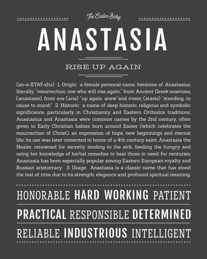 What Does the Name Anastasia Have in Common with Easter? – Name Stories