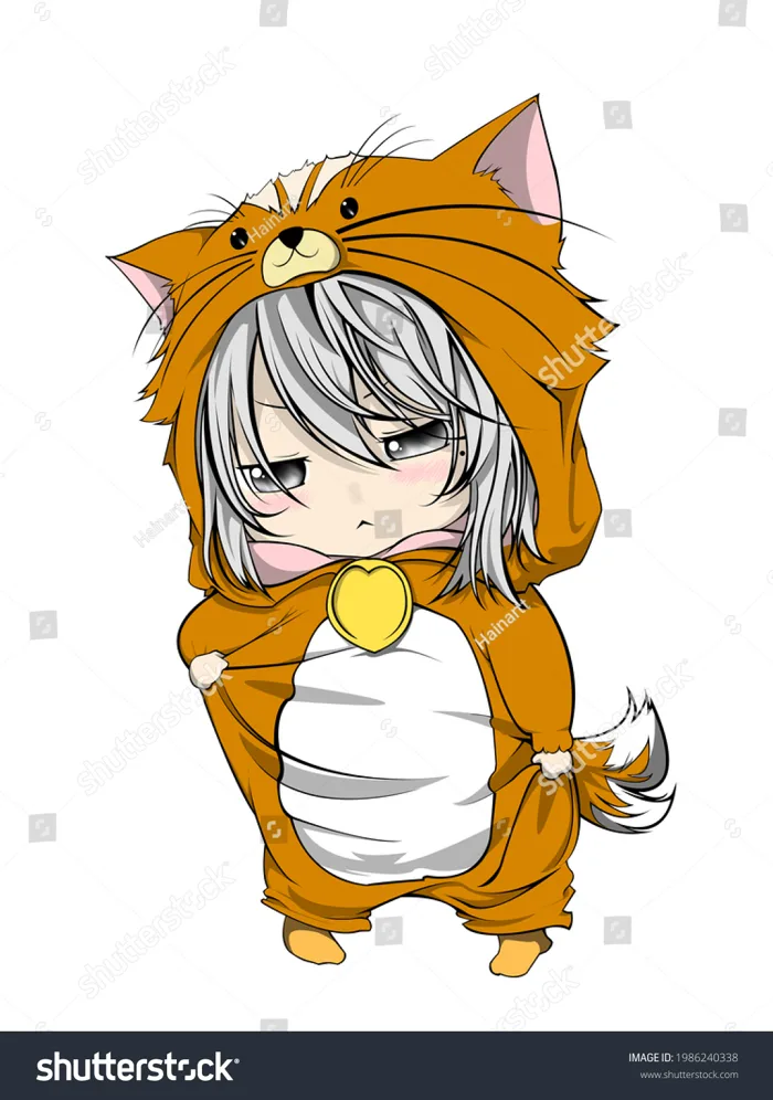 Cute Chibi Anime Boy Wearing Orange: Hình minh họa có sẵn 1986240338 | Shutterstock