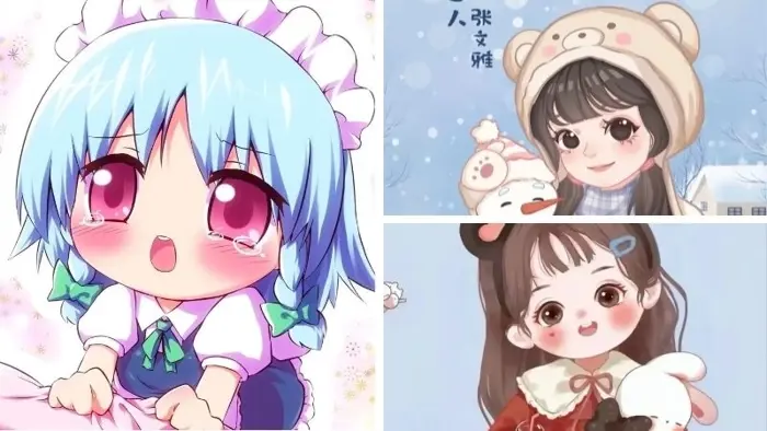 Bộ ảnh anime nữ chibi cute dễ thương khiến tim tan chảy