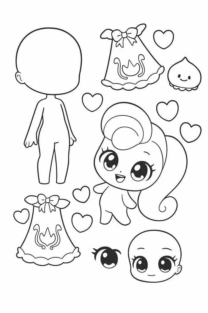 Tổng hợp 345+ tranh tô màu búp bê giấy cute, đáng yêu nhất