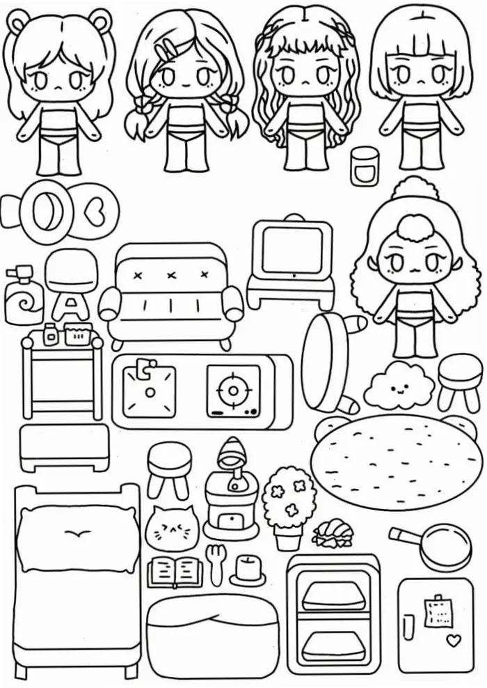 Tranh Tô Màu Pinterest Paper Doll Búp Bê Giấy Chibi: Thế Giới Sáng Tạo Cho Bé