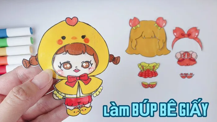 [PaperDiy] tự làm BÚP BÊ GIẤY |Diy paper doll| How to make clothes for PAPER DOLL