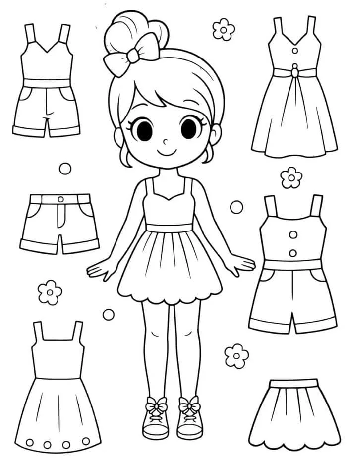 Tổng hợp 345+ tranh tô màu búp bê giấy cute, đáng yêu nhất