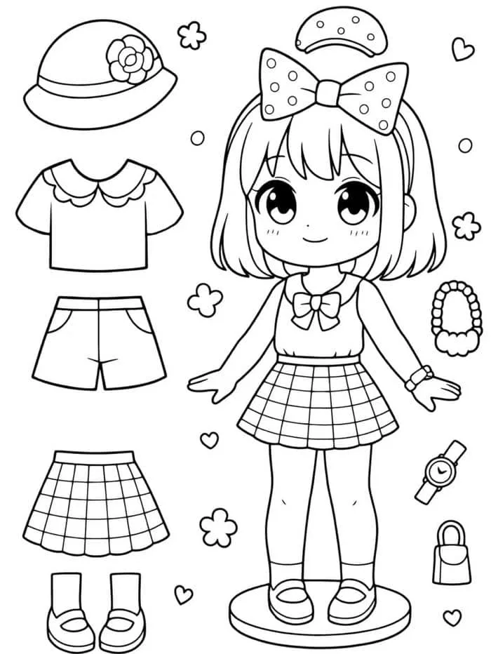 Tổng hợp 345+ tranh tô màu búp bê giấy cute, đáng yêu nhất