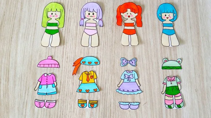 Tự làm búp bê giấy siêu đơn giản - How to make Paper Doll