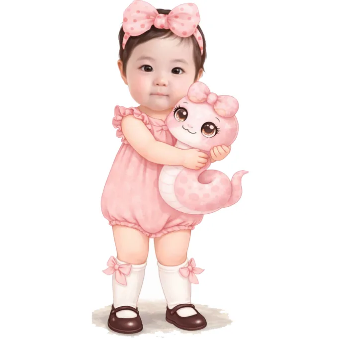 Mẫu chibi trang trí sinh nhật , thôi nôi ,1 tuổi cho bé trai , bé gái sinh năm con rắn Mẫu chibi trang trí sinh nhật , thôi nôi ,1 tuổi cho bé trai , bé gái sinh năm con rắn