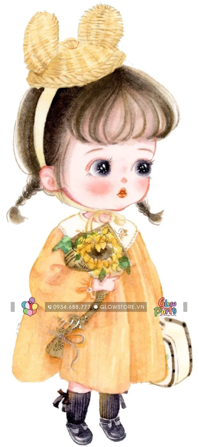 Chibi sinh nhật bé gái cute - Set 1 – Glowstore Chibi sinh nhật bé gái cute - Set 1 – Glowstore