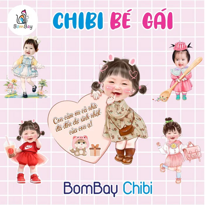 Hình chibi sinh nhật cho bé gái MIỄN PHÍ THIẾT KẾ theo yêu cầu của khách Hình chibi sinh nhật cho bé gái MIỄN PHÍ THIẾT KẾ theo yêu cầu của khách