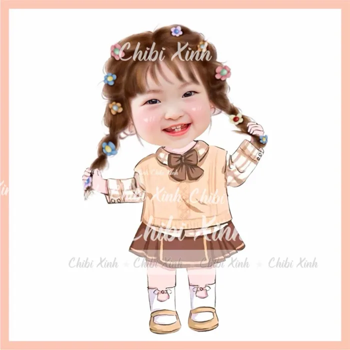 Chibi sinh nhật bé gái Chibi sinh nhật bé gái