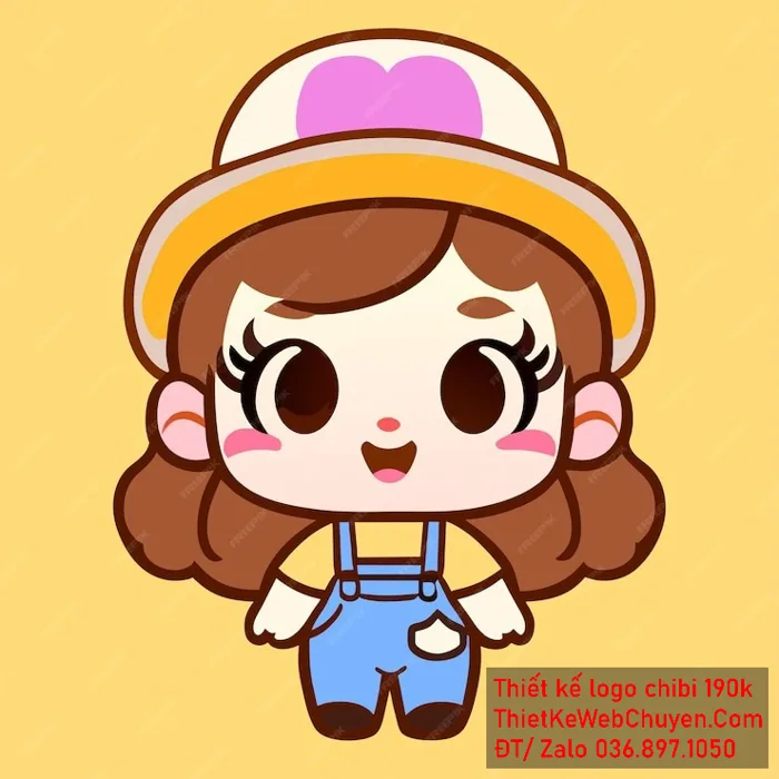 Vẽ chibi bé tóc nâu để thiết kế logo Vẽ chibi bé tóc nâu để thiết kế logo