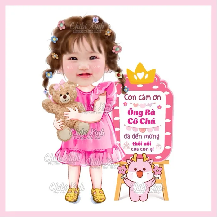 Chibi cảm ơn bé gái duyệt mẫu trước khi in Chibi cảm ơn bé gái duyệt mẫu trước khi in