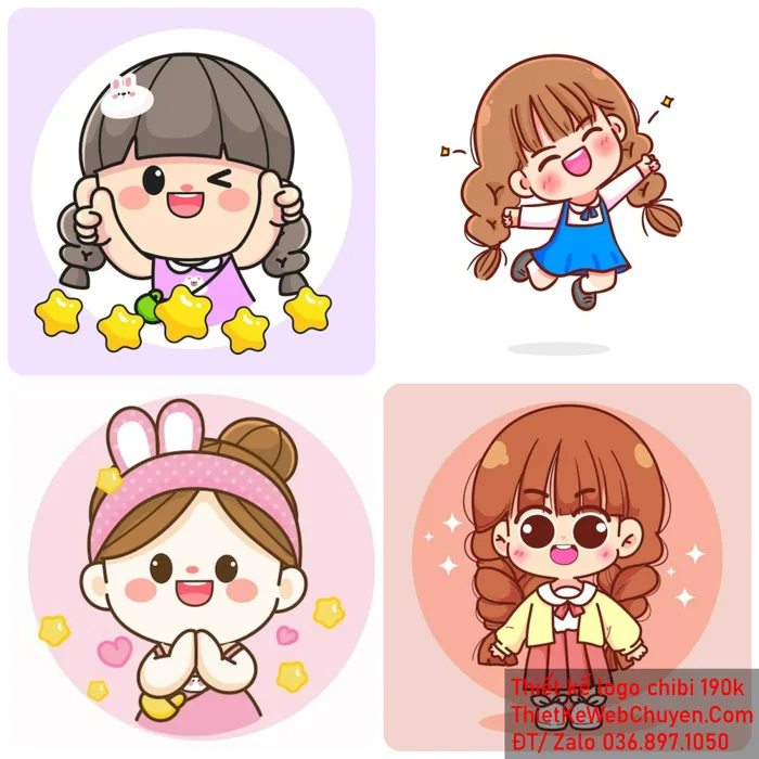 LOGO CHIBI BÉ GÁI ( NỮ) làm 190K, cute tóc ngắn dài hoạt hình dễ thương LOGO CHIBI BÉ GÁI ( NỮ) làm 190K, cute tóc ngắn dài hoạt hình dễ thương