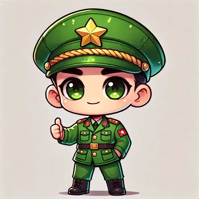 Bộ ảnh chú bộ đội chibi đáng yêu với nét vẽ sinh động