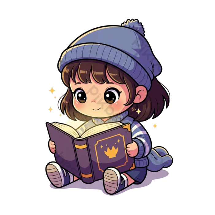 Tải miễn phí Cô Gái Chibi Dễ Thương đang đọc Cuốn Sách Mê Hoặc Công cụ đồ họa | PNG chuyên nghiệp - Pikbest