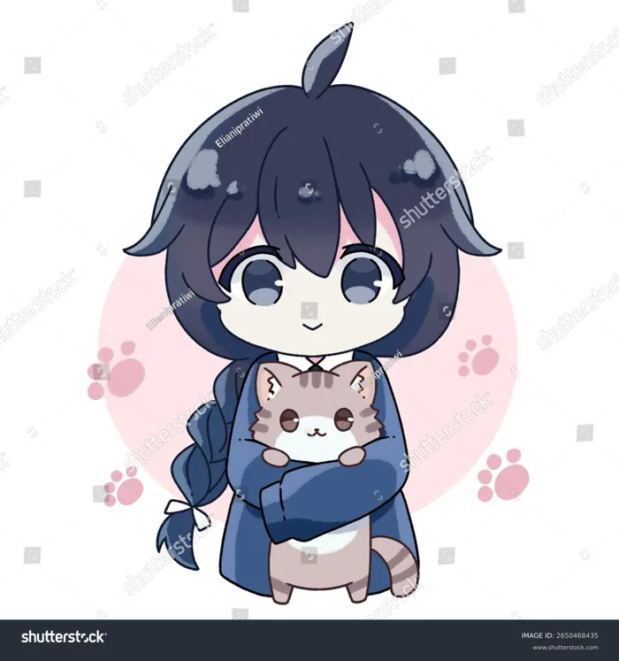Dễ thương anime chibi cô gái: Vector có sẵn (miễn phí bản quyền) 2650468435 | Shutterstock