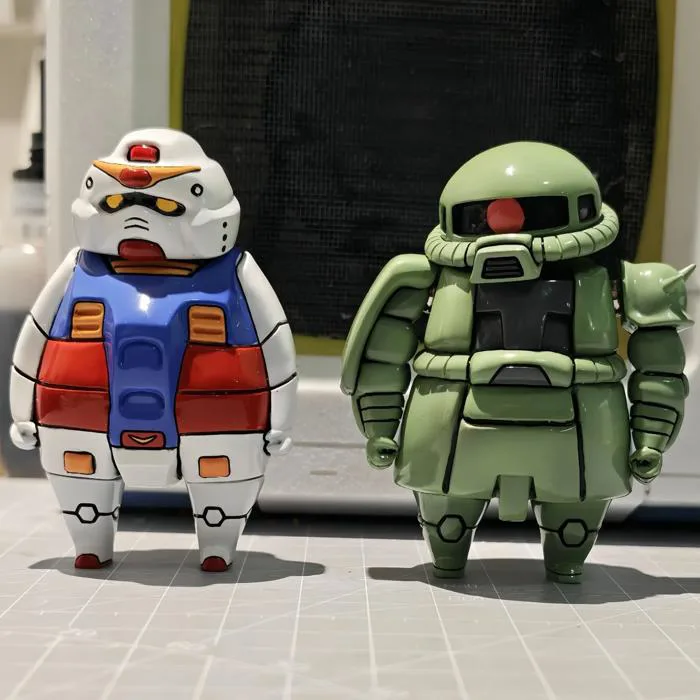 【Pre-Order】Fat Chibi RX-78 & Zaku II Gundam GK Unpainted White Resin Model Kit (3D Printed) | With Iron Rods & Magnets + Free STL File 【Pre-Order】Fat Chibi RX-78 & Zaku II Gundam GK Unpainted White Resin Model Kit (3D Printed) | With Iron Rods & Magnets + Free STL File