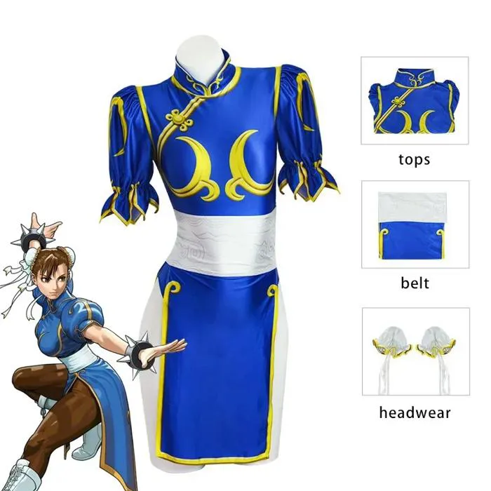 Chun-Li Cosplay Classic Blue Ensemble