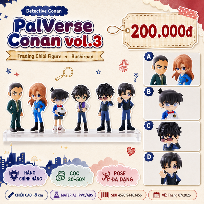 Mô hình chibi PalVerse Thám tử lừng danh Conan vol.3
