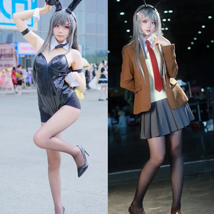 Sakurajima Mai Cosplay Seishun Buta Yarou Trang Phục Thỏ Bunny Váy Cosplay Anime Nữ Full Set Đẹp