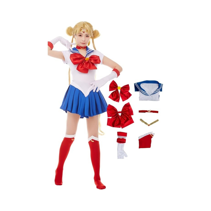 Đầm công chúa cosplay anime cho phụ nữ và trẻ em, trang phục người lớn, găng tay anime, tất, phụ kiện nơ, trang phục Halloween cho trẻ em - 2026 Bộ đồ