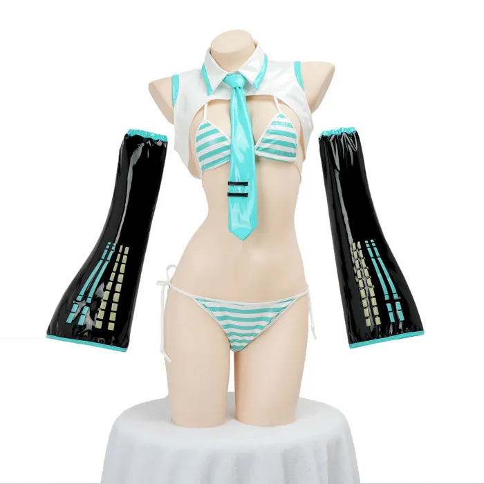 Hatsune Miku Đồ Bơi Cosplay Bikini Trang Phục Anime Quần Áo Gợi Cảm