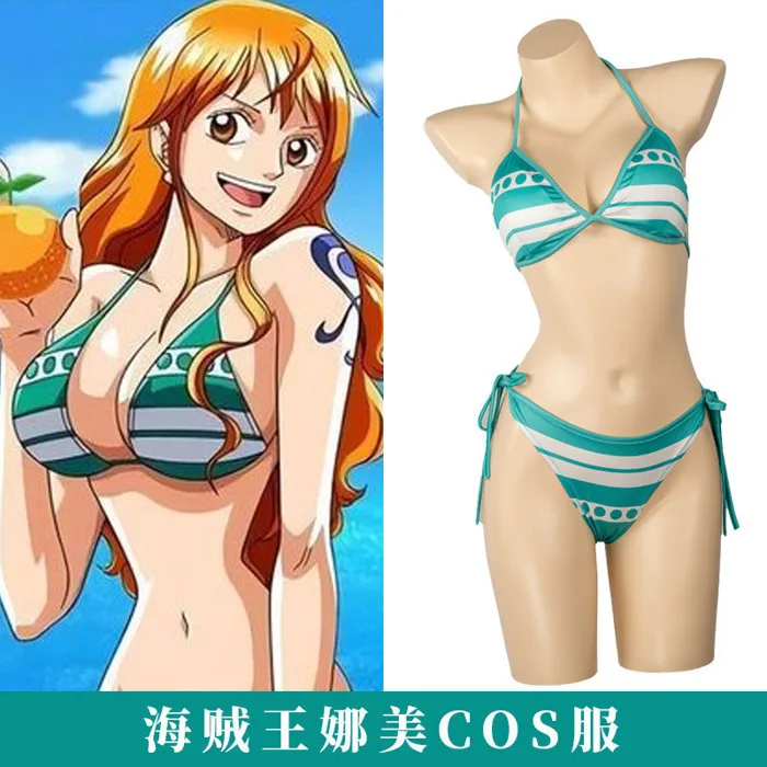 One Piece Nami Yukata Cosplay Bikini - Sọc Xanh Trắng Nữ VUUJ | Shopee Việt Nam