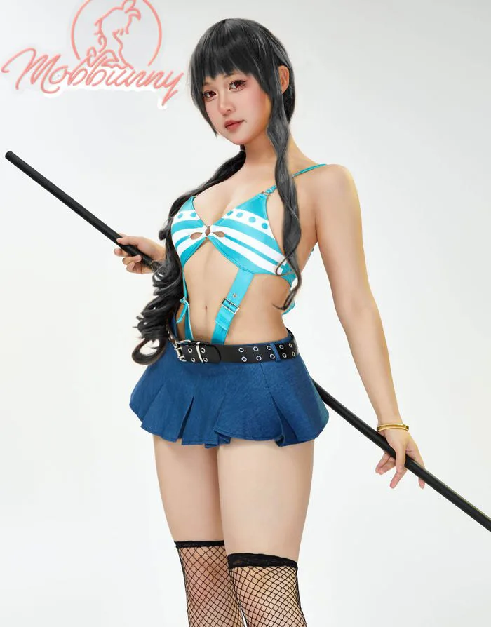 Mua Mobbunny Women Anime Cosplay Bikini Style Lingerie High Cut Out Bodysuit and Mini Skirt Set with Belt Stockings trên Amazon Mỹ chính hãng 2026 | Fado