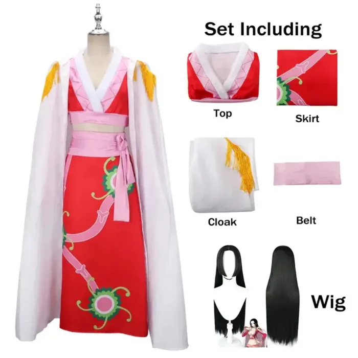 Anime Boa Hancock Cosplay Trang phục Đế chế sexy đỏ Kimono váy quần áo Boa  Hancock tóc tóc Halloween trang phục cho phụ | Shopee Việt Nam