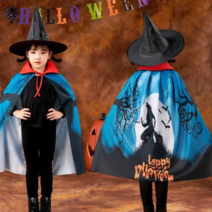 Áo choàng cosplay Halloween fantasy với mũ trùm đầu, phù hợp làm đạo cụ hoặc trang phục cosplay