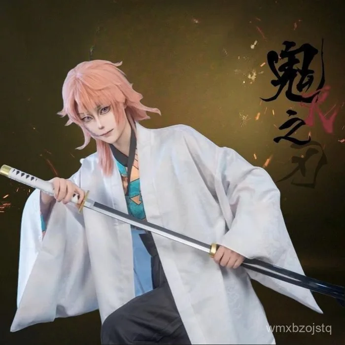 Bộ cosplay Kimetsu no Yaiba Sabito, trang phục áo khoác trắng nội y họa tiết, cho triển lãm anime