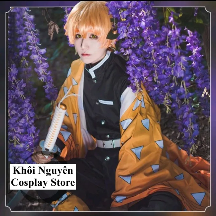 (Có Sẵn) Trang phục Cosplay nhân vật Zenitsu trong Kimetsu no Yaiba Sát Đoàn Diệt Quỷ Demon Slayer