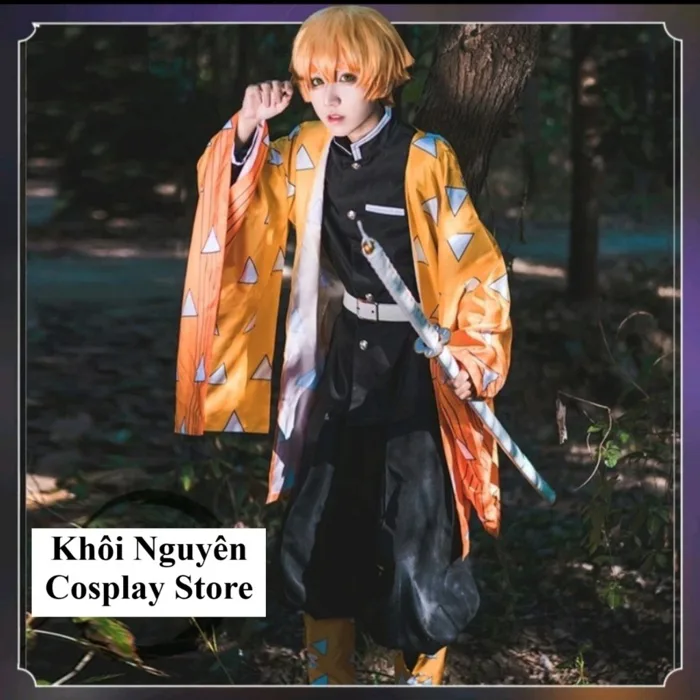 (Có Sẵn) Trang phục Cosplay nhân vật Zenitsu trong Kimetsu no Yaiba Sát Đoàn Diệt Quỷ Demon Slayer