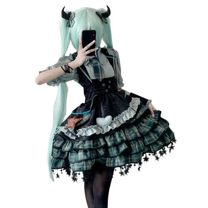 Trang phục cosplay Hatsune Miku phiên bản phù thủy váy loli đáng yêu phong cách anime đi fes manga hot