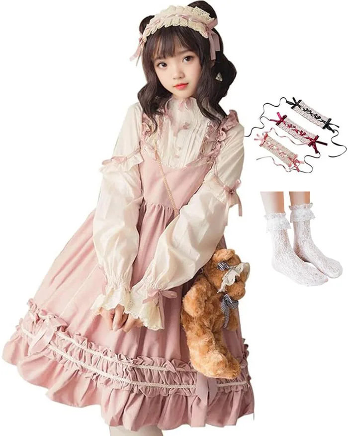 Mua JIURUN One Piece Lolita Long Sleeve Gothic Lolita Cosplay Anime Forest Girl Lolita Plus Size Dress Cross-dressing Clothing Cosplay Lolita Gothic Dress Jumper Skirt Cute Cosplay Blouse Christmas trên Amazon Nhật