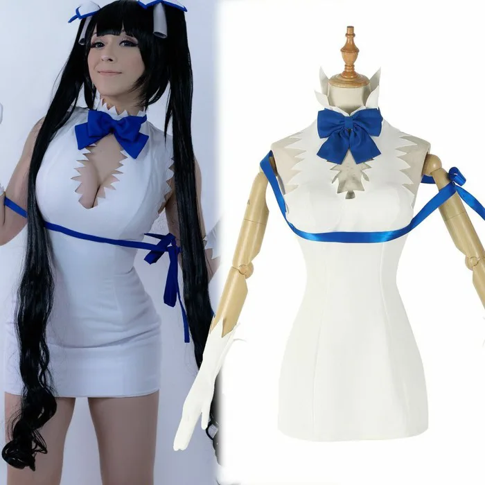 Anime Loli Hestia Kami Sama Cosplay Costume White Sexy Backless Dress Set Suit： | eBay