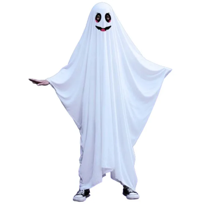 Radiantedge Áo choàng Halloween, Có mũ trùm đầu Quần áo sợ hãi Ma Poncho Áo choàng, Mặt cười mới Mắt đen ngộ nghĩnh Cosplay Ma Trang phục hóa trang ...