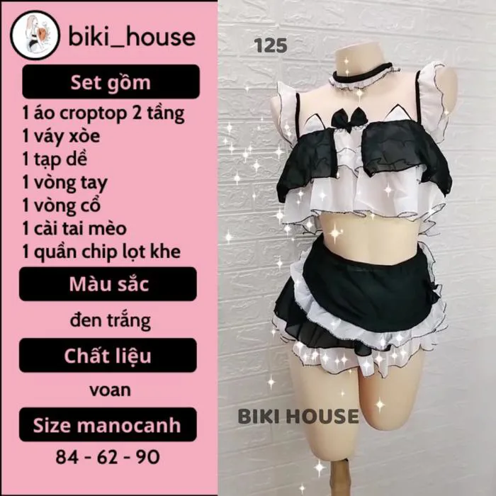 Đồ ngủ cosplay mèo kèm phụ kiện dễ thương gợi cảm váy xòe áo croptop hầu gái đáng yêu hottie BIKI HOUSE N733 - TPHCM 🔥 Giá Tốt - Lịch Sử Giá |