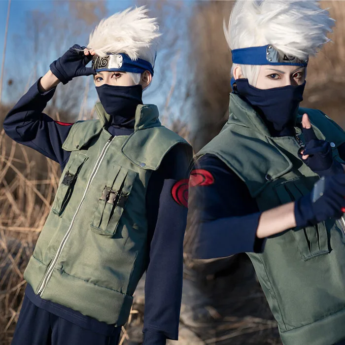 Anime Naruto Hatake Kakashi Cosplay Trang Phục Áo Vest Nam Trưởng Thành Ninja Konoha Comic-Con Đồng Phục Áo Vest