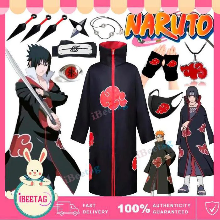 Anime Naruto Cosplay Akatsuki Costume - Trang phục hóa trang Halloween cho trẻ em và người lớn, phù hợp biểu diễn sân khấu và vai trò chơi, kích thước ...