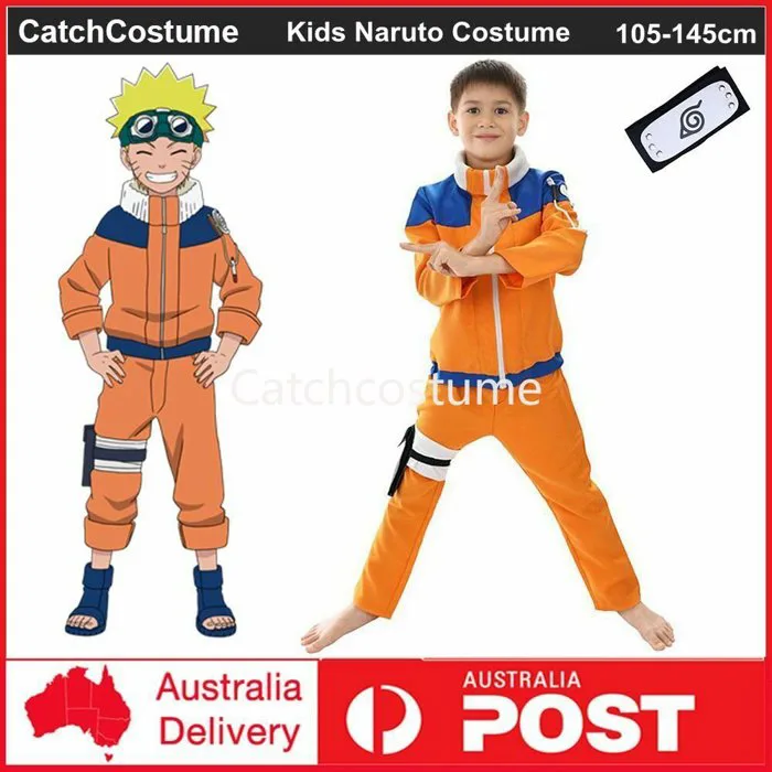 Kids Anime Naruto Shippuden Uzumaki Naruto Cosplay Costume Boys Halloween Suit | eBay