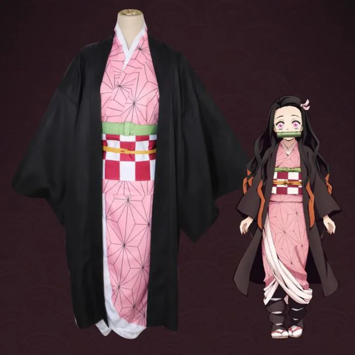 Nezuko Cosplay Full Set | Kimono Dress for Demon Slayer Girl – Geekmonkey