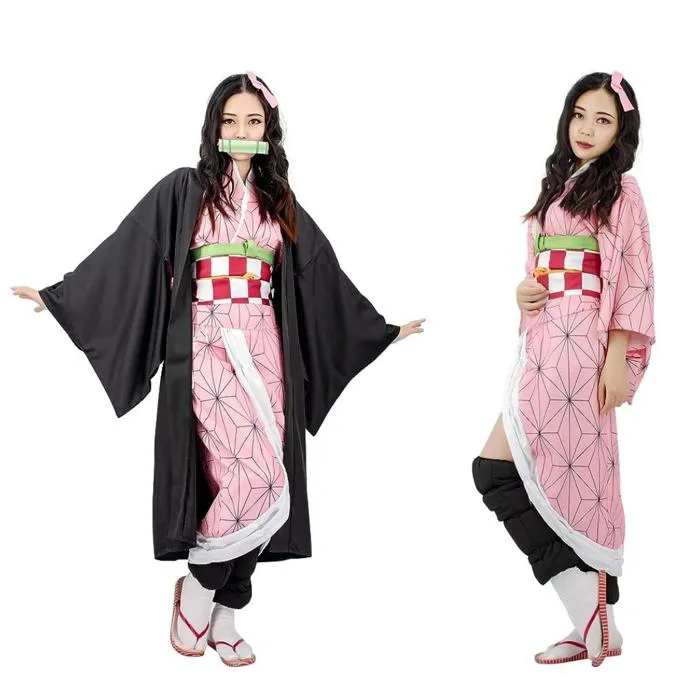 Nezuko Cosplay Full Set | Kimono Dress for Demon Slayer Girl – Geekmonkey