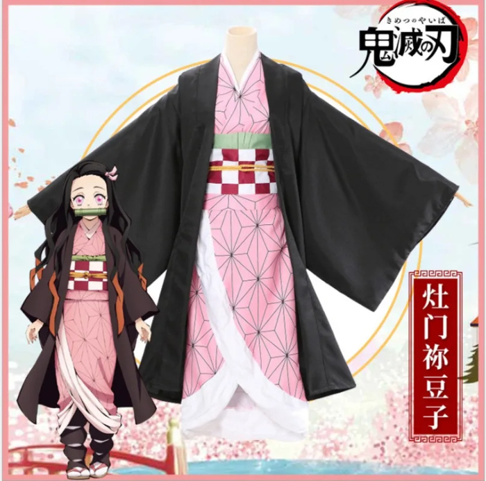 Trang phục cosplay Nezuko Kamado trong bộ phim Demon Slayer, trang phục lễ hội Nhật Bản cho người lớn, trang phục cho trẻ em trong dịp Halloween - Trung Quốc Anime y