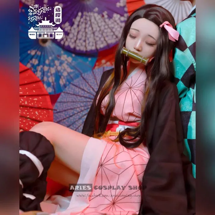 Kimetsu No Yaiba] Nezuko costume + wig – Aries Cosplay Shop