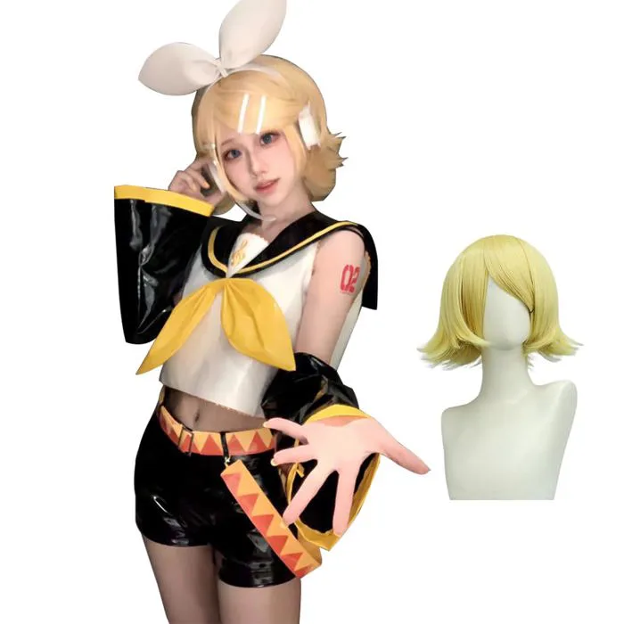 Mua Generic Game Anime Kagamine Rin Cosplay Kagamine Len Cosplay Complete Patent Leather Uniform Halloween Costume with Wig trên Amazon Mỹ chính hãng 2026 | Fado