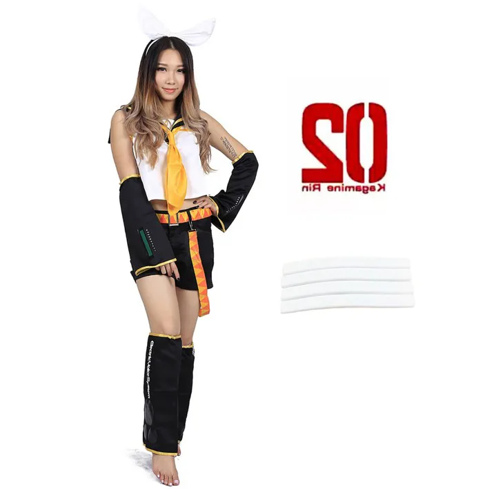 Halloween Party Cosplay Costume Kagamine Rin Set with Tattoo Stickers V1 US SZ | eBay