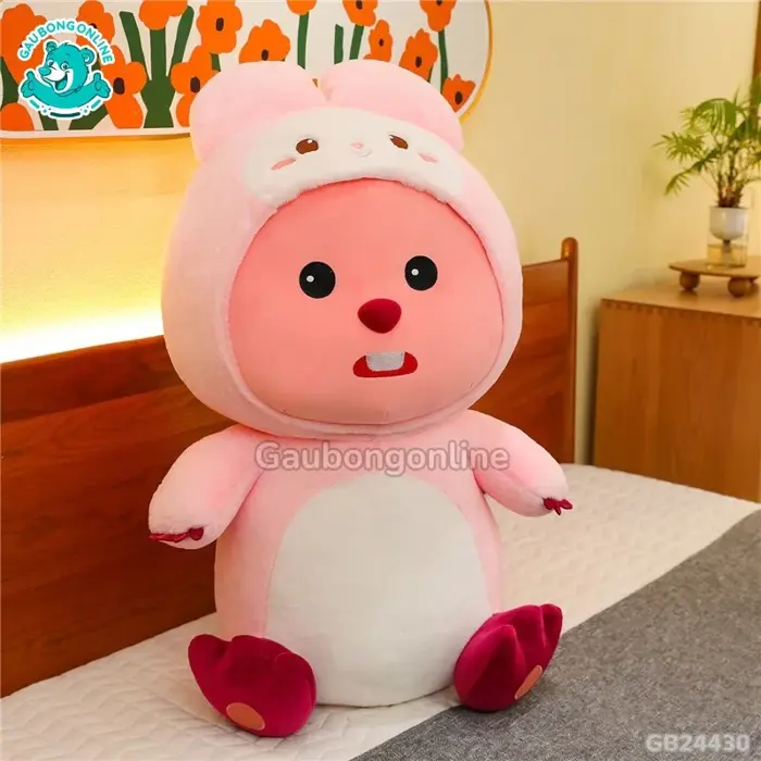Hải Ly Loopy Cosplay Thỏ Hồng Đa Dạng Kích Thước — Gấu Bông Online