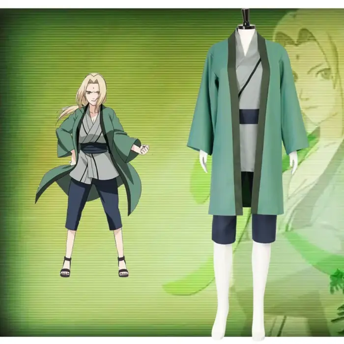 🏴‍☠️ Naruto: Tsunade | Green Kimono Cosplay Costume - Ed2kcosplay.com