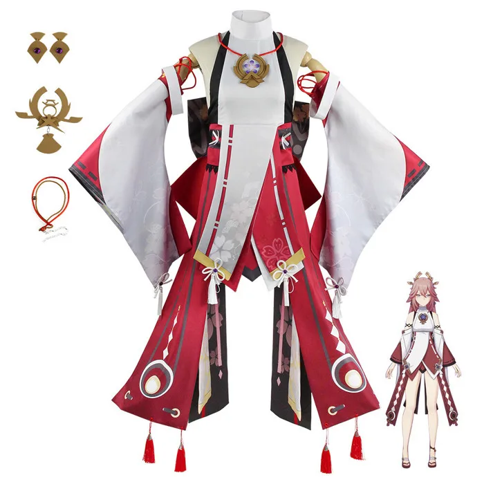 Genshin Impact Yae Miko Guuji Yae Cosplay Costume Uniform Outfits Halloween | eBay