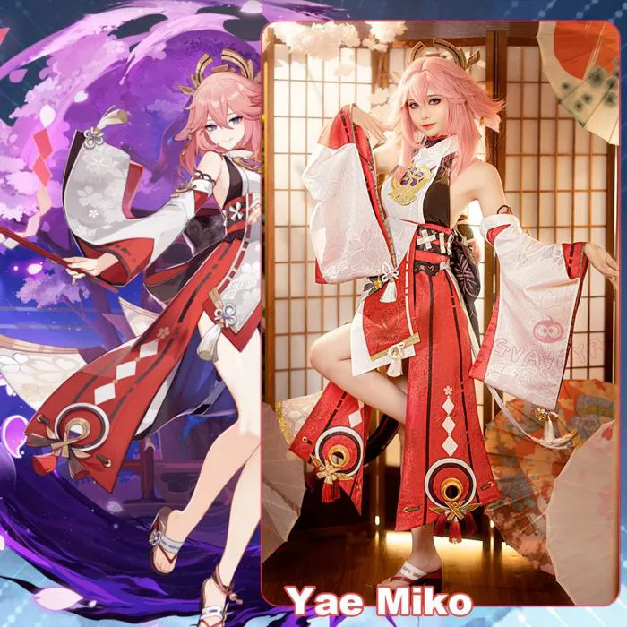 Gvavaya Game Cosplay Genshin Impact Inazuma Yae Miko Cosplay Costume G